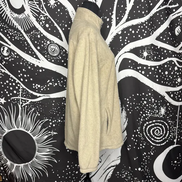 Croft & Barrow Tan Fleece Quarter Zip Pullover Men's Medium - Image 4