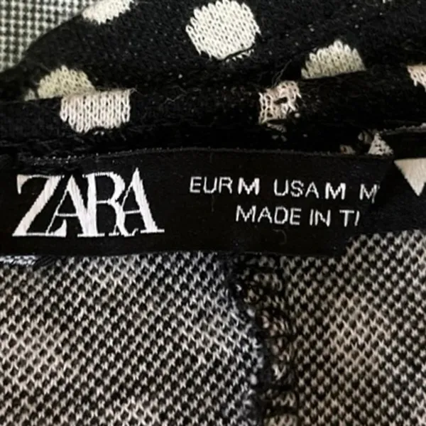 Zara Black White Square Neck Polka Dot Pullover Y2K Chic Crop Tank Top Size M - Image 3