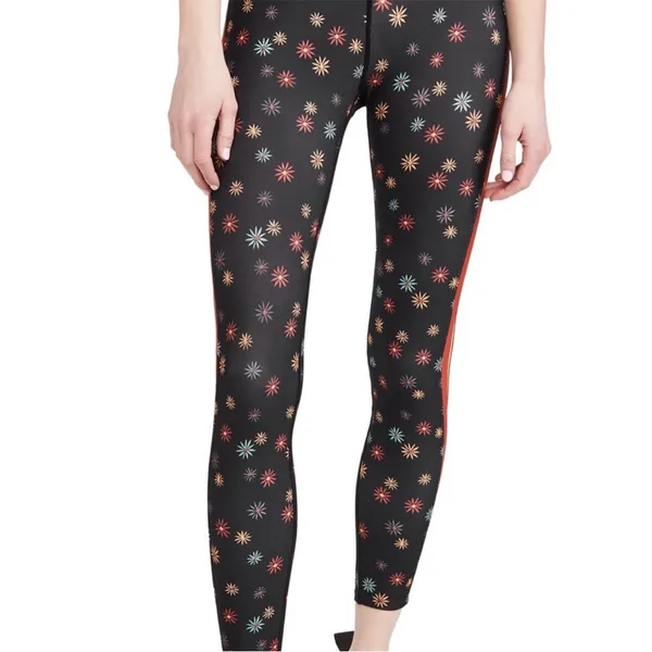 Splits59 NWT Sydney High Waist Techflex 7/8 Leggings Multi Floral + Red Stripes - Image 2