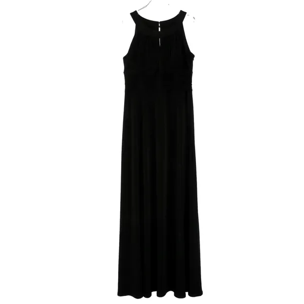 Sangria Black Halter Neck Sleeveless Maxi Dress Size 14 XL Formal Evening Gown - Image 2