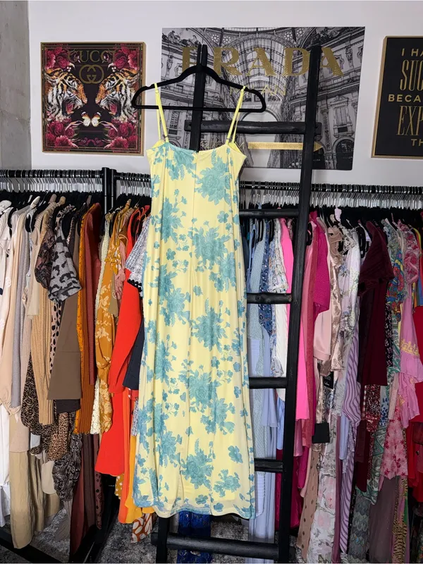 Selfie Leslie Fortune Lace Trim Floral Mesh Midi Dress Womens XL EUC - Image 11