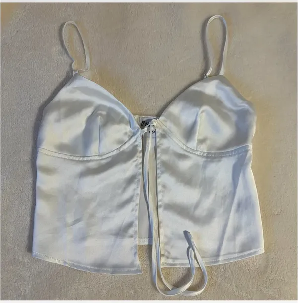 Princess Polly White satin lace-up cami - Image 2