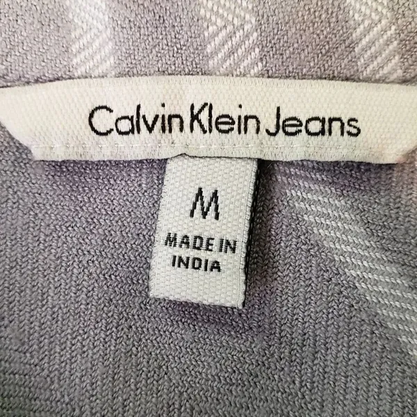 Calvin Klien Gray Plaid Button Up Top - Image 3