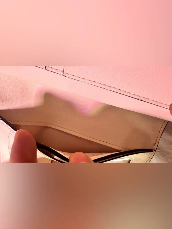 kate spade Pale Pink Saffiano Leather Zip Wallet with Gold Logo - Image 5