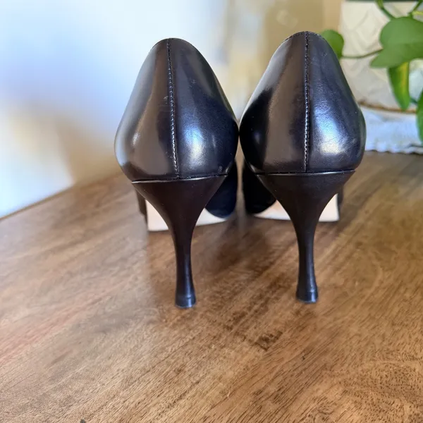 Via Spiga Pump Women 7M Black Leather Classic Professional Hidden Platform Heel - Image 10