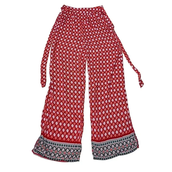 Cider wide leg pants geometric print high‎ waist palazzo Small - Image 3