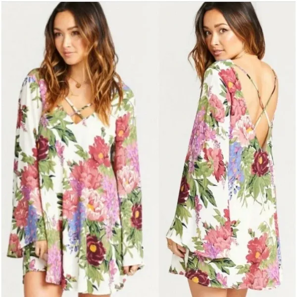 Show Me Your Mumu Joni Flow Dress Duchess Darling White Floral Size Medium‎ - Image 2