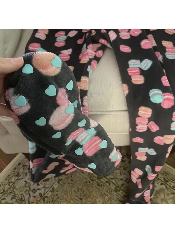 Jenni intimates gray macaron desert tall are you Footy one piece pajama - Image 6