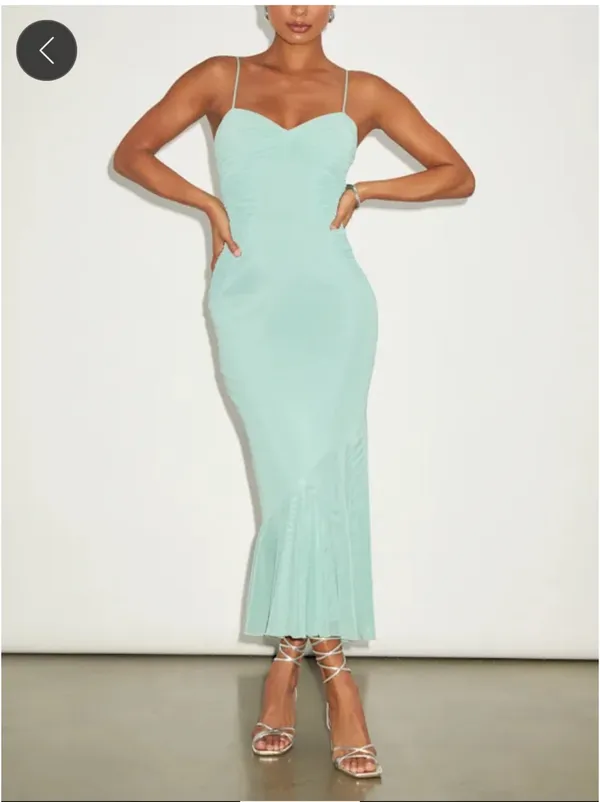 Lulus Sage Trumpet Midi Dress - Image 3