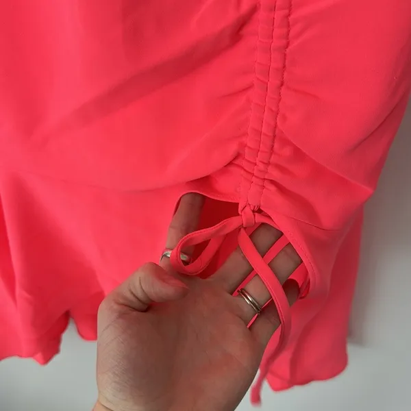 NWT Amanda Uprichard S Rayna Dress in Fluro Pink Ruched Strapless Dress - Image 3