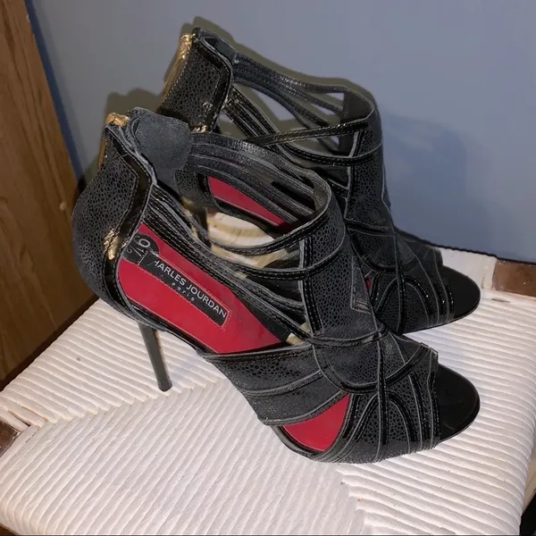 Charles Jourdan cutout heels black Size 9.5 - Image 3