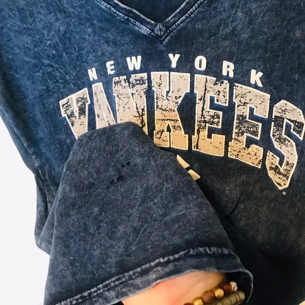 NEW YORK‎ YANKEES MLB Womens Fitted Shirt Blue - Image 10