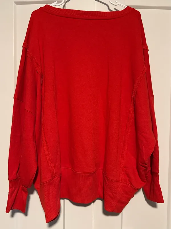 We The Free Flame Red Camden Sweatshirt Size Medium - Image 2