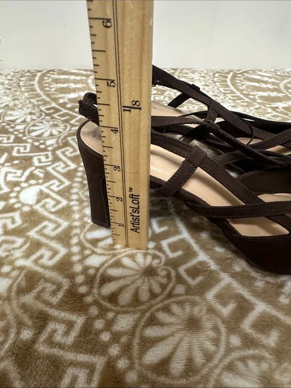 a new day Dark Brown Suede like Pointed Slingback Heels - Image 9