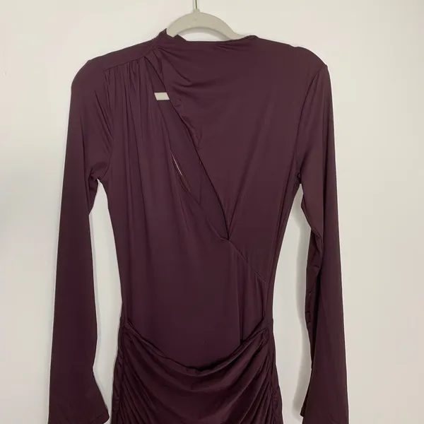 Babyboo Tahnee Maxi Dress Plum Womens Cutout Longsleeve BodyCon Size Medium - Image 12