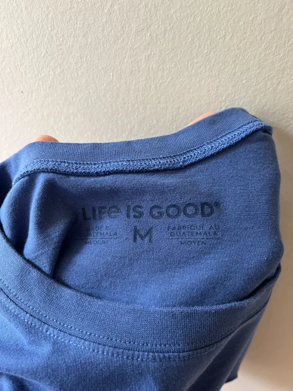 Life is Good Sz M Blue Short Sleeve Crusher Tee shirt pullover golf - Image 3