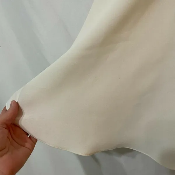Alexis Ivory Sleeveless Mini Dress Womens S Silk Lining Open Back Flared Hem - Image 6