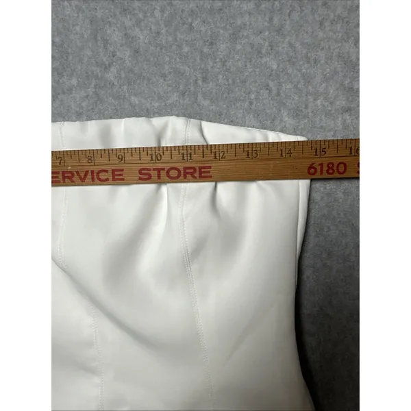 Meshki Strapless White Mini Dress with Seam Detailing - Image 8