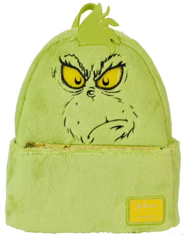Loungefly Dr. Seuss How The Grinch Stole Christmas! Plush Light Up Mini Backpack - Image 2