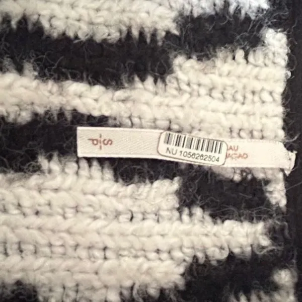 Free People Fireside Patterned Tunic Small Black White Oversized Sweater‎ Hearts - Image 7