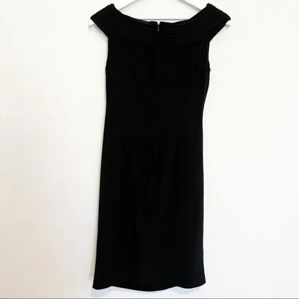 Adrianna Papell Rosette Dress Size 4 Black 3D Floral Elegant Wedding‎ Guest Prom - Image 7