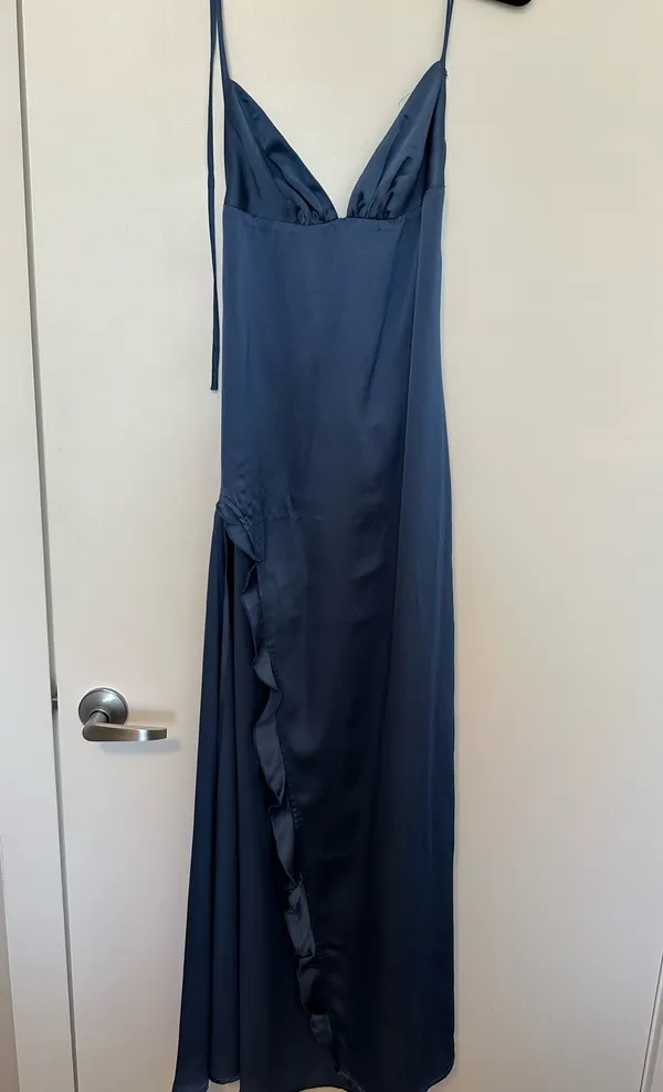 Satin Ruffle Maxi Dress Lucy in the Sky - Image 3