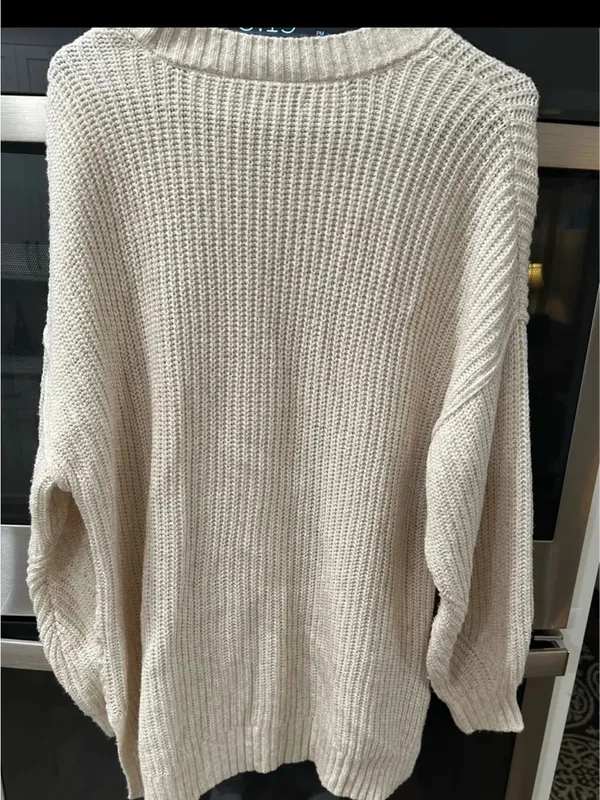 American Eagle Outfitters Cream Cable Knit Sweater - Image 3