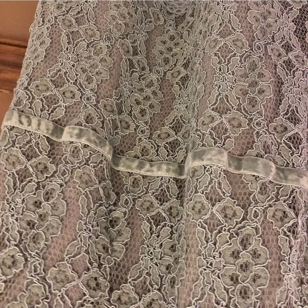 Foxiedox Anthropologie Ocala Lace Halter Cocktail Dress‎ Dusty Blue XS - Image 5