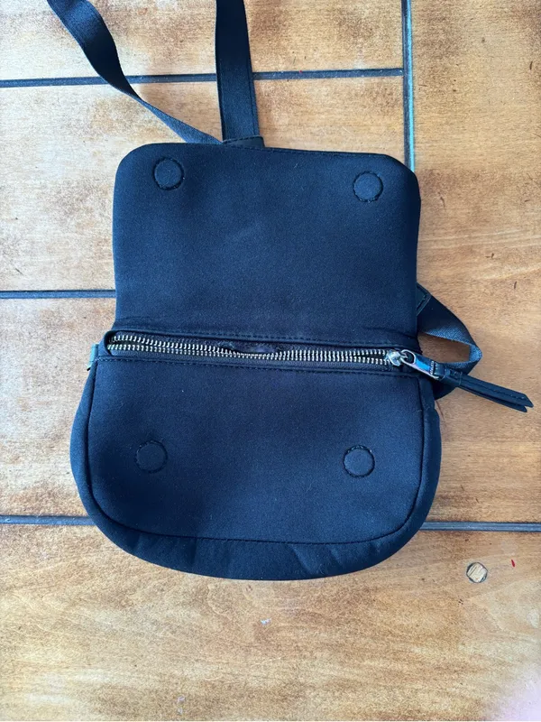 Athleta Black Crossbody Messenger Bag with Woven Key Tassel - Image 4