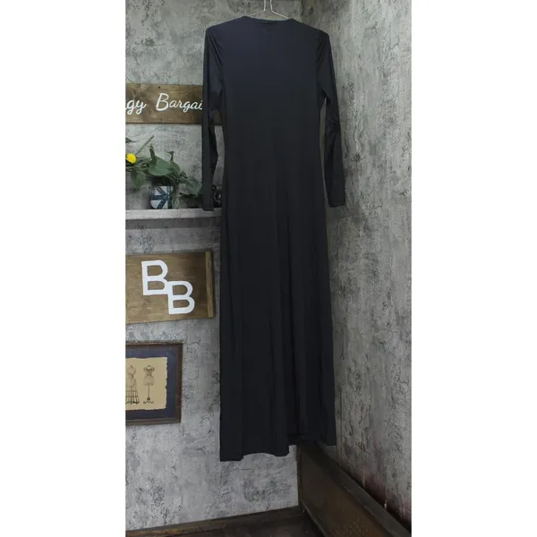 NWT Bardot Women's Remy Embellished Plunge Neck Maxi Knit Dress 59475DB Black 10 - Image 7
