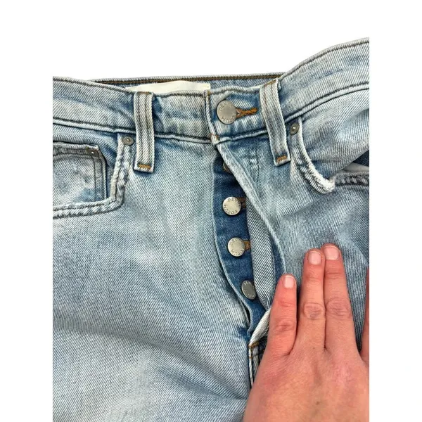 Aritzia Denim Forum The Arlo‎ High Rise Straight Jeans Light Wash Blue Size 25 - Image 9