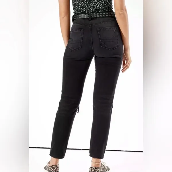 American Eagle Black Mom Straight Distressed Jeans - Image 3
