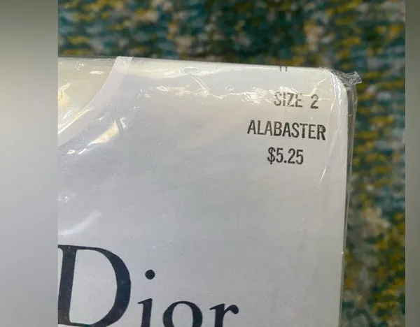 Christian Dior Vintage alabaster control top ultra sheer sandalfoot pantyhose - Image 3