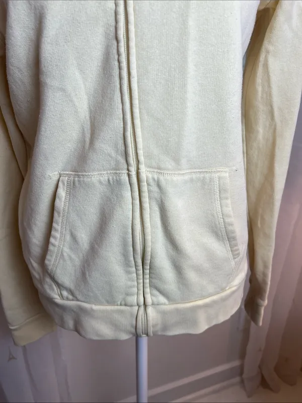 PINK Victoria's Secret Pale Yellow Zip-Up Hoodie size small. - Image 5