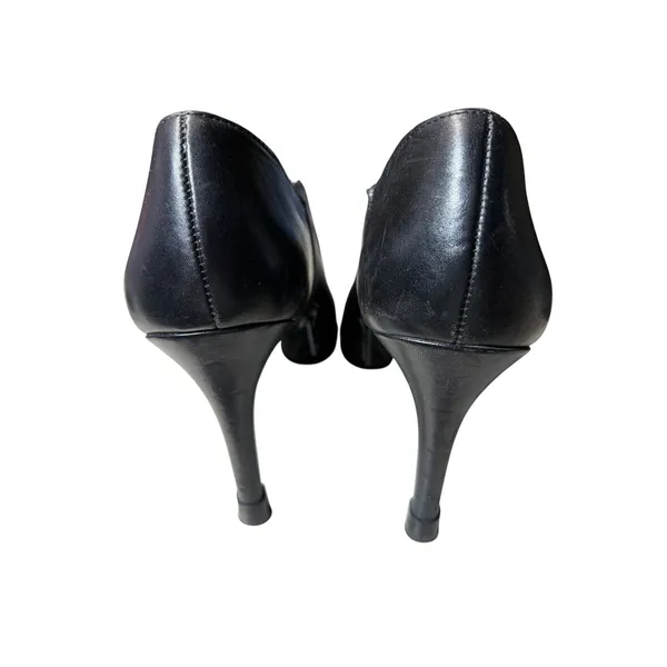 Coach Seneca Black Leather‎ Pointed Toe Ankle Booties Stiletto Heel Q5501 7.5B - Image 4