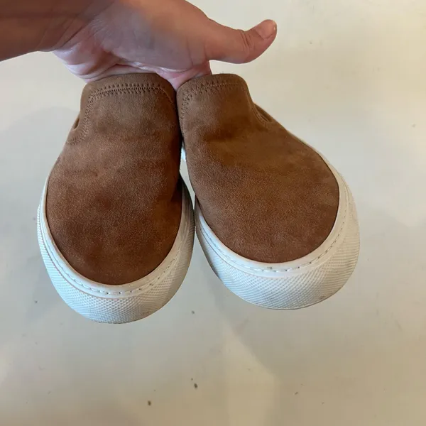 JENNI KAYNE- Suede Mule Slip On Sneakers Honey Tan Brown Size 10 - Image 7
