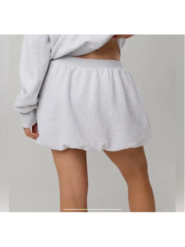 OFFLINE By Aerie Cloud Fleece Bubble Skorts Size XXL Light Heather Grey - Image 4