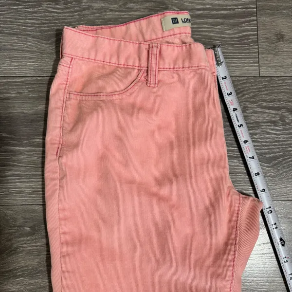 Y2K GAP Long and Lean Stretch Corduroy Pants Women Peach‎ Pink Flare Size W30 - Image 9