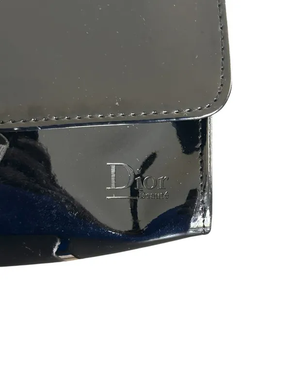 Dior Beaute Black Patent Leather Cosmetic Pouch Parfum Clutch - Image 5