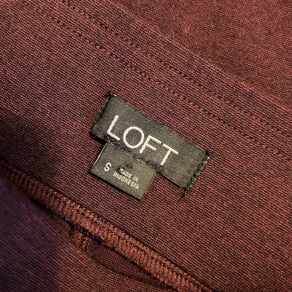 Loft‎ Womens Burgundy High Waisted Knit Leggings Maroon Size S - Image 5