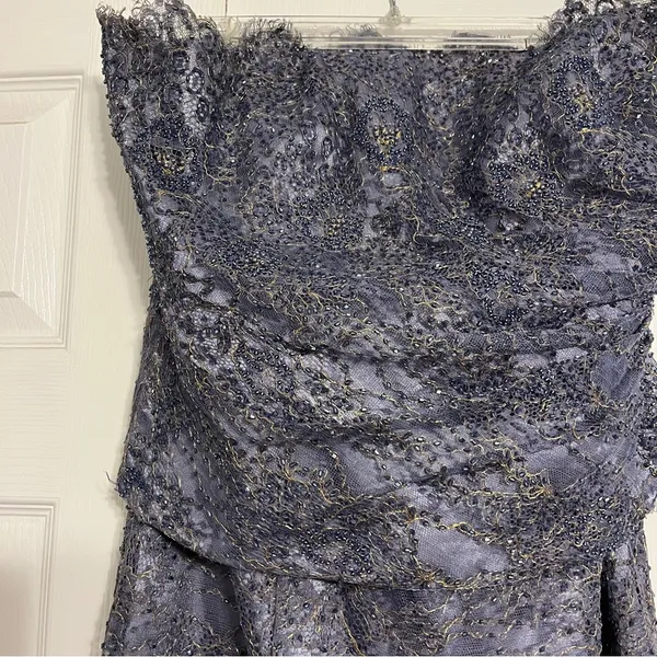 Jovani Purple & Gold Embellished Strapless Dress - Image 5
