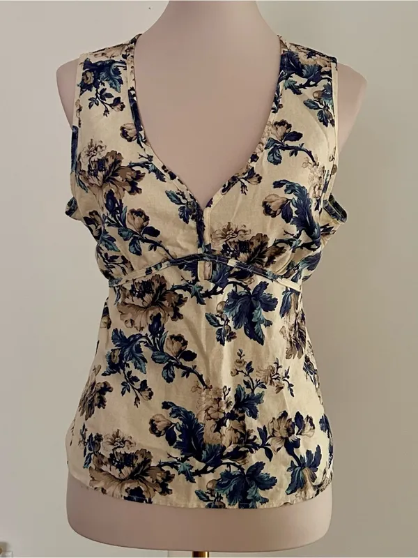 Stetson Floral Linen Top | Size: L - Image 2