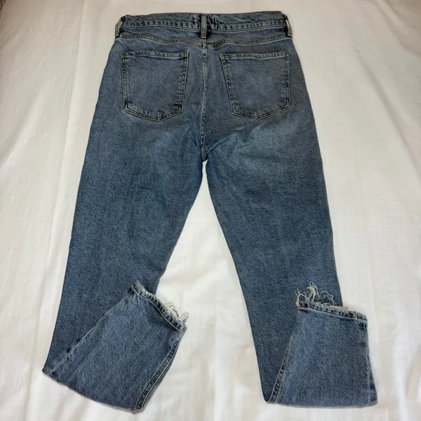 AGOLDE Nico High Rise Slim Jeans Womens 28 Blue Button-Fly Denim Distressed - Image 9