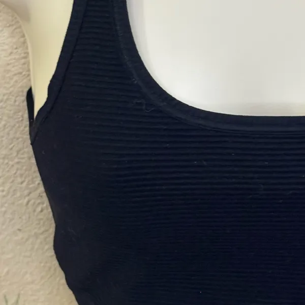 NUX Black Ribbed Sports Bra - Image 4