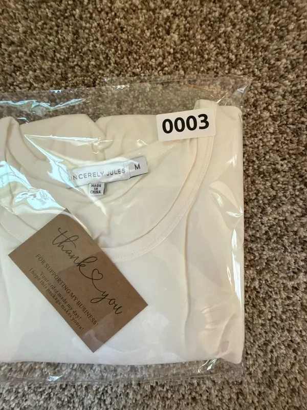 Sincerely Jules Lux‎ White Long Sleeve Top Size M - Image 7