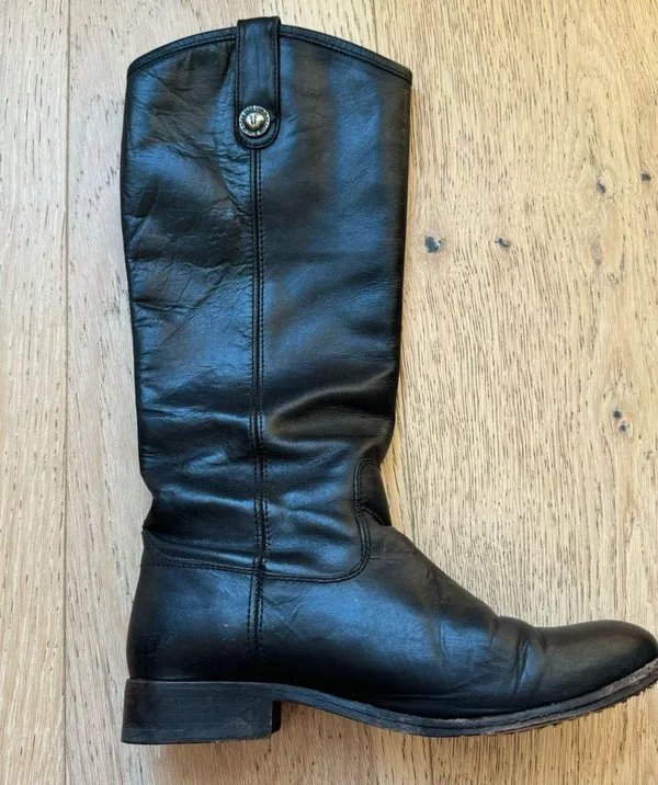 Frye Melissa 77167 Black Riding Boots Women Size 6 Leather Classic Festival Boho - Image 5