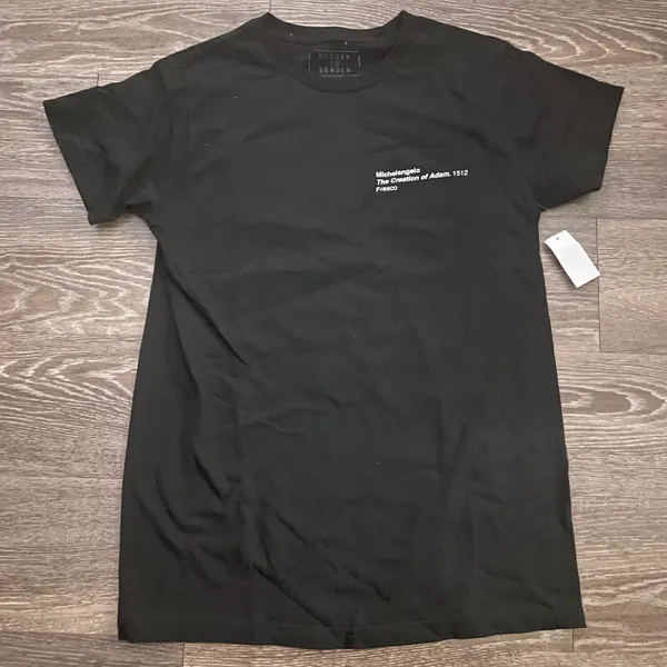 NWT Return to sender Michelangelo Creation of adam black t shirt. Size Small - Image 2