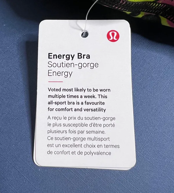 Lululemon Energy Bra Luxtreme NWT Size 2 Inflect Floral Highlight Yellow Multi - Image 8