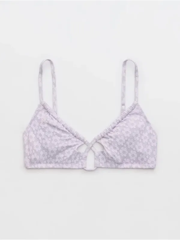 aerie Lavender Floral Lace Bikini Top - Image 2