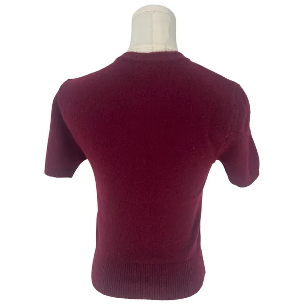 Joe's Jeans The Steph Shrunken Sweater Tee Syrah Burgundy XS Cropped Yak Wool‎ - Image 10